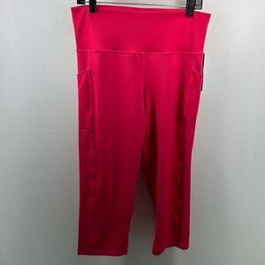 ID Ideology High-Rise Cropped Leggings Watermelon Pop - Sz L - NWT